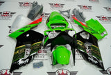 Fairing kit for a Kawasaki ZX6R 636 (2003-2004) Green, Gold, Black & Red at KingsMotorcycleFairings.com