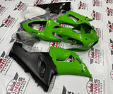 Fairing kit for a Kawasaki ZX6R 636 (2005-2006) Green & Matte Black at KingsMotorcycleFairings.com 