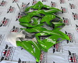 Fairing kit for a Kawasaki ZX6R 636 (2013-2018) Green & White at KingsMotorcycleFairings.com