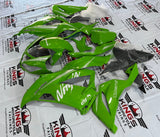 Fairing kit for a Kawasaki ZX6R 636 (2013-2018) Green & White at KingsMotorcycleFairings.com