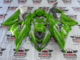 Fairing kit for a Kawasaki ZX6R 636 (2013-2018) Green & White at KingsMotorcycleFairings.com