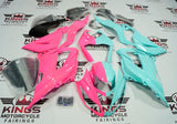 Fairing kit for a Kawasaki ZX6R 636 (2013-2018) Pink & Tiffany Blue at KingsMotorcycleFairings.com