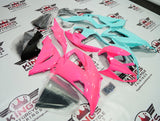 Fairing kit for a Kawasaki ZX6R 636 (2013-2018) Pink & Tiffany Blue at KingsMotorcycleFairings.com