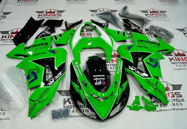 Fairings For Kawasaki ZX10R (2006-2007) Green, Black, White at KingsMotorcycleFairings.com