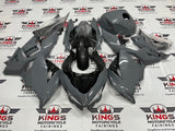 Fairings for Kawasaki Ninja 400 (2018-2023) Dark Nardo Gray, Faux Carbon Fiber at KingsMotorcycleFairings.com