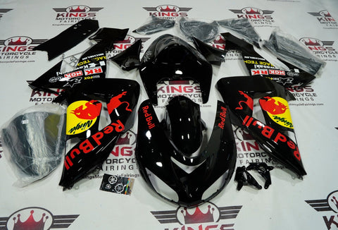 Fairings for Kawasaki Ninja ZX10R (2006-2007) Black, Red, Yellow RedBull at KingsMotorcycleFairings.com