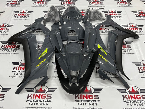 Fairings for Kawasaki Ninja ZX10R (2011-2015) Dark Nardo Gray, Yellow at KingsMotorcycleFairings.com