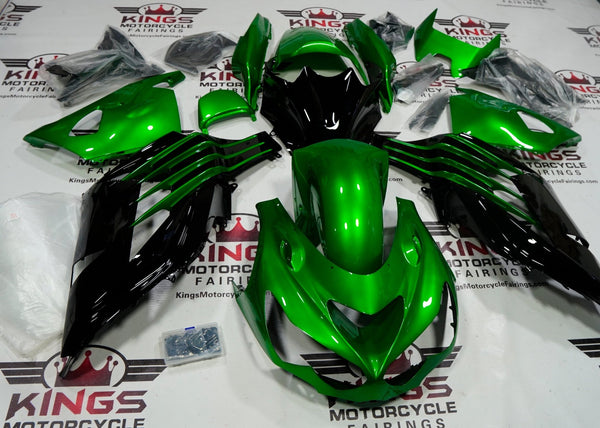 Fairings for Kawasaki Ninja ZX14R (2012-2024) Green, Black at KingsMotorcycleFairings.com