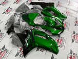 Fairings for Kawasaki Ninja ZX6R 636 (2007-2008) Green, Black Flames at KingsMotorcycleFairings.com