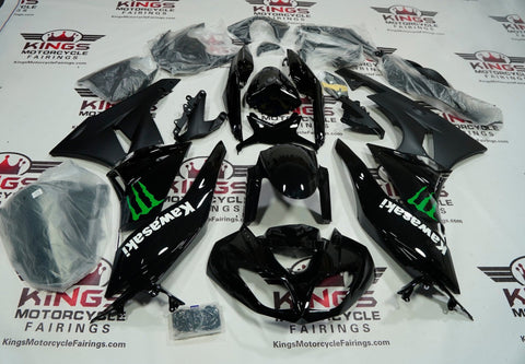 Fairings for Kawasaki Ninja ZX6R 636 (2009-2012) Black, White, Green at KingsMotorcycleFairings.com