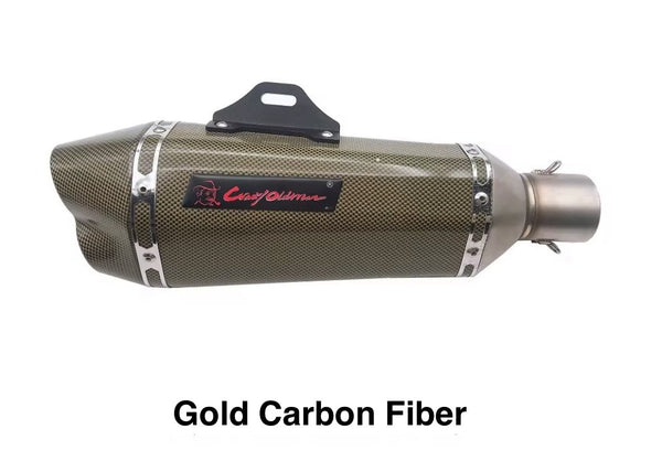 Gold Carbon Fiber Motorcycle Exhaust (420x250mm) Universal at KingsMotorcycleFairings.com 