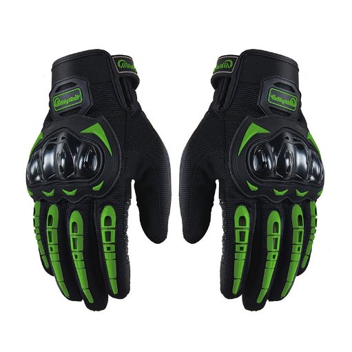 Green, Black RT Motorcycle Gloves