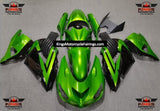 Fairing kit for a Kawasaki Ninja ZX14R (2006-2011) Green & Black at KingsMotorcycleFairings.com