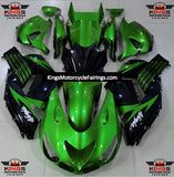 Fairing kit for a Kawasaki Ninja ZX14R (2006-2011) Green & Black at KingsMotorcycleFairings.com