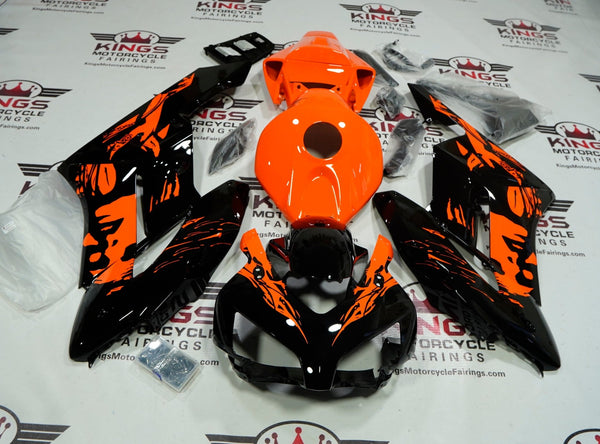 HONDA CBR1000RR FAIRINGS (2004-2005) BLACK, ORANGE LEYLA at KingsMotorcycleFairings.com