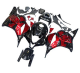 HONDA CBR600RR Fairings (2009-2012) Black, Candy Red Skulls at KingsMotorcycleFairings.com