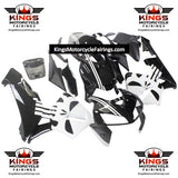 HONDA CBR 600RR Fairings (2005-2006) Black, White Skull, Stripe at KingsMotorcycleFairings.com