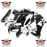 HONDA CBR 600 Fairings (2005-2006) Black, White Skull, Stripe at KingsMotorcycleFairings.com