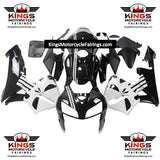 HONDA CBR600RR Fairings (2005-2006) Black, White Skull, Stripe at KingsMotorcycleFairings.com