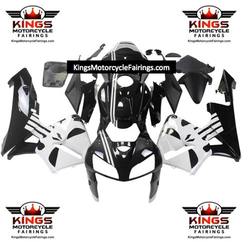 HONDA CBR600RR Fairings (2005-2006) Black, White Skull, Stripe at KingsMotorcycleFairings.com