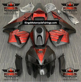 HONDA CBR600RR Fairings (2005-2006) Matte Black, Candy Red Wings at KingsMotorcycleFairings.com