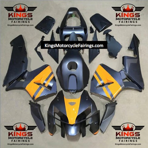 Honda CBR600RR Fairings (2005-2006) Matte Black, Light Orange at KingsMotorcycleFairings.com