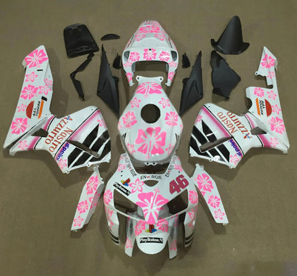 HONDA CBR600RR Fairings (2005-2006) White, Pink Flower Nastro at KingsMotorcycleFairings.com