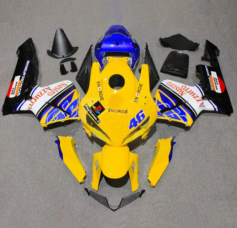 HONDA CBR600RR Fairings (2005-2006) Yellow, Blue Nastro at KingsMotorcycleFairings.com