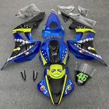 HONDA CBR600RR Fairings (2007-2008) Blue, Neon Yellow Shark at KingsMotorcycleFairings.com