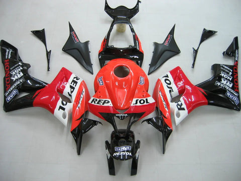 HONDA CBR600RR Fairings (2007-2008) Orange, Red, Black, White Repsol at KingsMotorcycleFairings.com