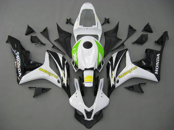 HONDA CBR600RR Fairings (2007-2008) White, Black, Green, Yellow Hannspree at KingsMotorcycleFairings.com