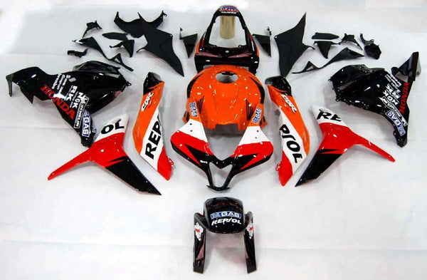 HONDA CBR 600RR Fairings (2009-2012) Orange, Black, Red, White Repsol at KingsMotorcycleFairings.com