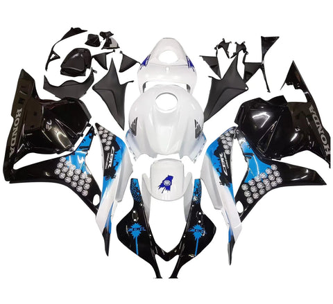 HONDA CBR 600 Fairings (2009-2012) White, Black, Blue Drip at KingsMotorcycleFairings.com