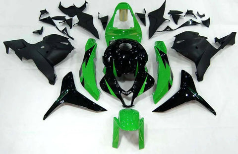 HONDA CBR 600RR (2009-2012) Black, Green Fairings at KingsMotorcycleFairings.com