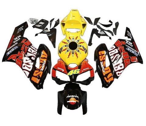 Honda CBR1000RR Fairings (2004-2005) Black, Orange, Yellow, Rossi at KingsMotorcycleFairings.com