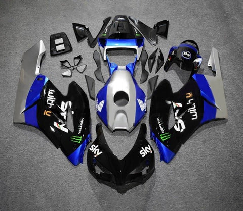 Honda CBR1000RR Fairings (2004-2005) Black, Silver, Blue Monster at KingsMotorcycleFairings.com