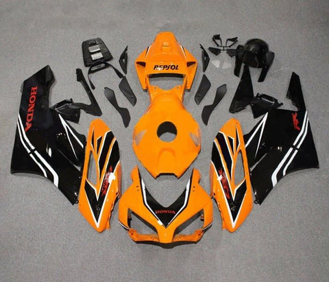 Honda CBR1000RR Fairings (2004-2005) Orange, Black, White Stripes at KingsMotorcycleFairings.com