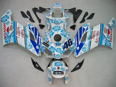 Honda CBR1000RR Fairings (2004-2005) White, Blue Nastro Azzurro at KingsMotorcycleFairings.com