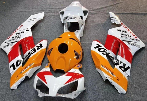 Honda CBR 1000RR Fairings (2004-2005) White, Orange, Red Repsol at KingsMotorcycleFairings.com