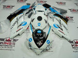 Honda CBR1000RR (2004-2005) White, Black & Blue Konica Minolta Fairings at KingsMotorcycleFairings.com