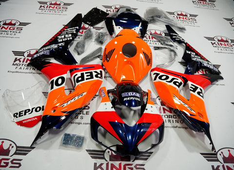 Honda CBR1000RR (2006-2007) Orange, Dark Blue, Red, White REPSOL Fairings at KingsMotorcycleFairings.com