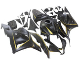 Honda CBR600RR Fairings (2009-2012) Matte Black, Gold Stripe at KingsMotorcycleFairings.com