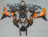 Honda CBR 600 Fairings (2007-2008) Black, Orange Flames at KingsMotorcycleFairings.com