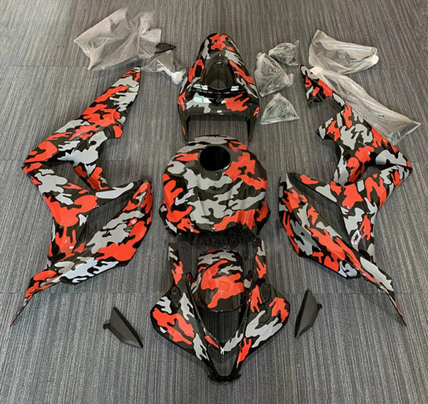 Honda CBR600RR Fairings (2007-2008) Black, Red, Gray Camouflage at KingsMotorcycleFairings.com