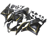 Honda CBR 600 Fairings (2009-2012) Matte Black, Gold Stripe at KingsMotorcycleFairings.com