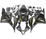 Honda CBR 600RR Fairings (2009-2012) Matte Black, Gold Stripe at KingsMotorcycleFairings.com