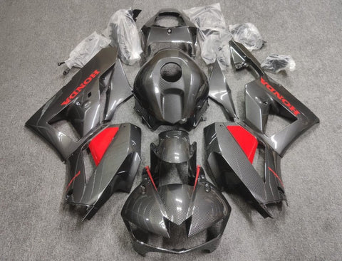 Honda CBR 600RR Fairings (2013-2023) Faux Carbon Fiber, Red at KingsMotorcycleFairings.com