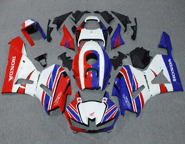 Honda CBR 600RR Fairings (2013-2023) White, Red, Blue Stripes at KingsMotorcycleFairings.com