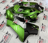 Honda CBR600RR (2003-2004) Green & Matte Black Fairings at KingsMotorcycleFairings.com