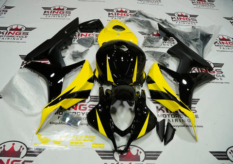 Honda CBR600RR (2007-2008) Black & Yellow Fairings at KingsMotorcycleFairings.com